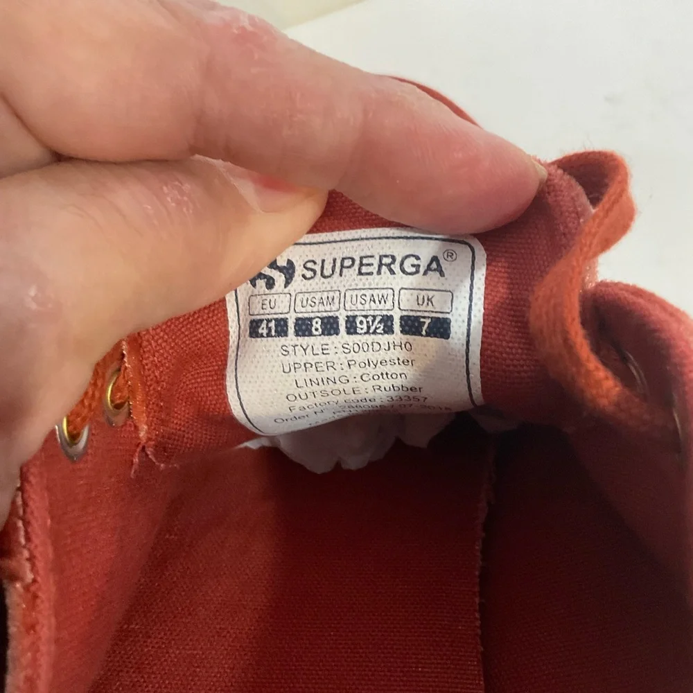 Superga Red Velvet Platform Sneakers Matching Laces & GoldToned Eyelets; 8M/9.5W